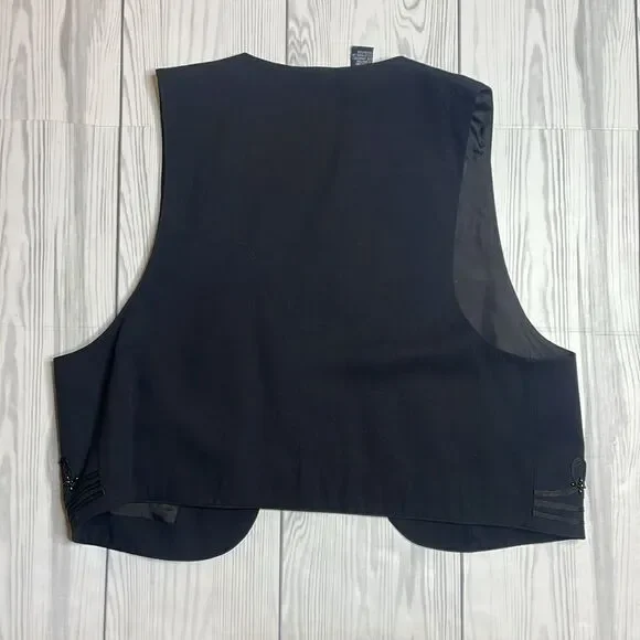 90s Vintage Liz Sport black Beaded vest Small - Picture 7 of 7